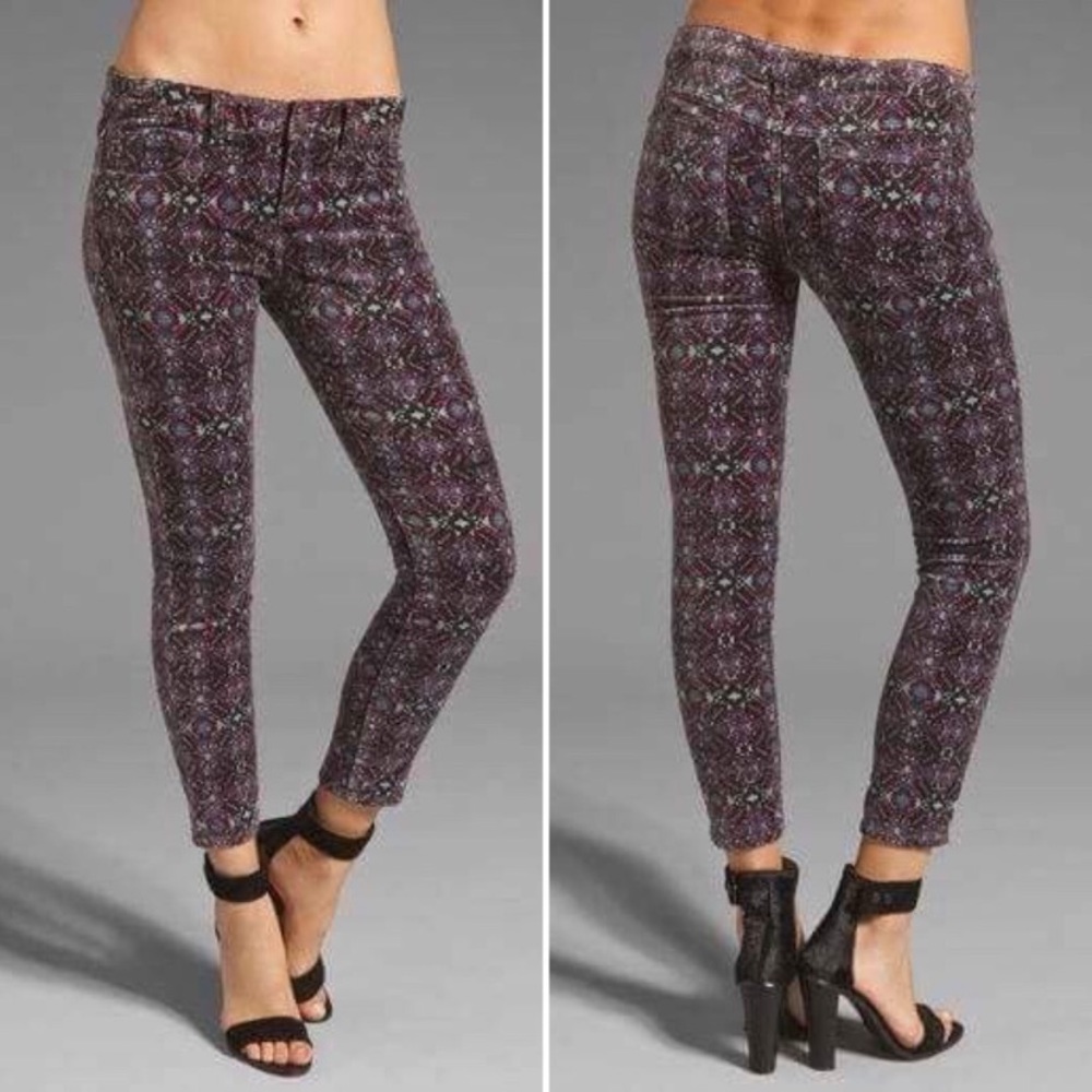 Free People Velvet Kaleidoscope Skinny Jeans 30